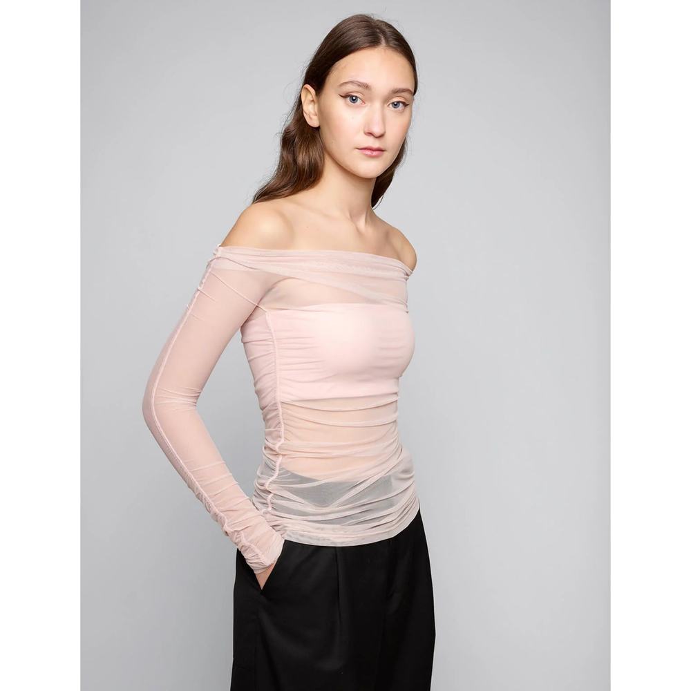 Pixie Market  Lydia Off The Shoulder Top in Pink Size S